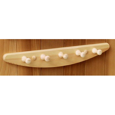 5-peg curved pine towel hanger