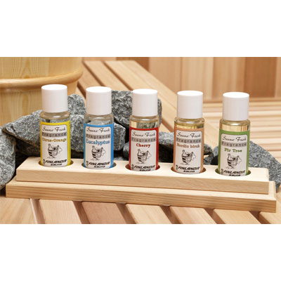 5 piece aroma set in cedar holder